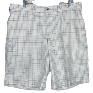 Masters Collection Golf Shorts Men's Size 38 Ivory Plaid Bermuda Casual Preppy